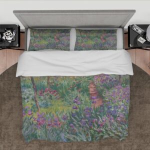 HOBBOY Bright Colors Bedding Duvet Cover Sets Claude Monet Aesthetic Bedding Sets 1 Duvet Cover 2 Pillow Cases Comfortable & Breathable California King