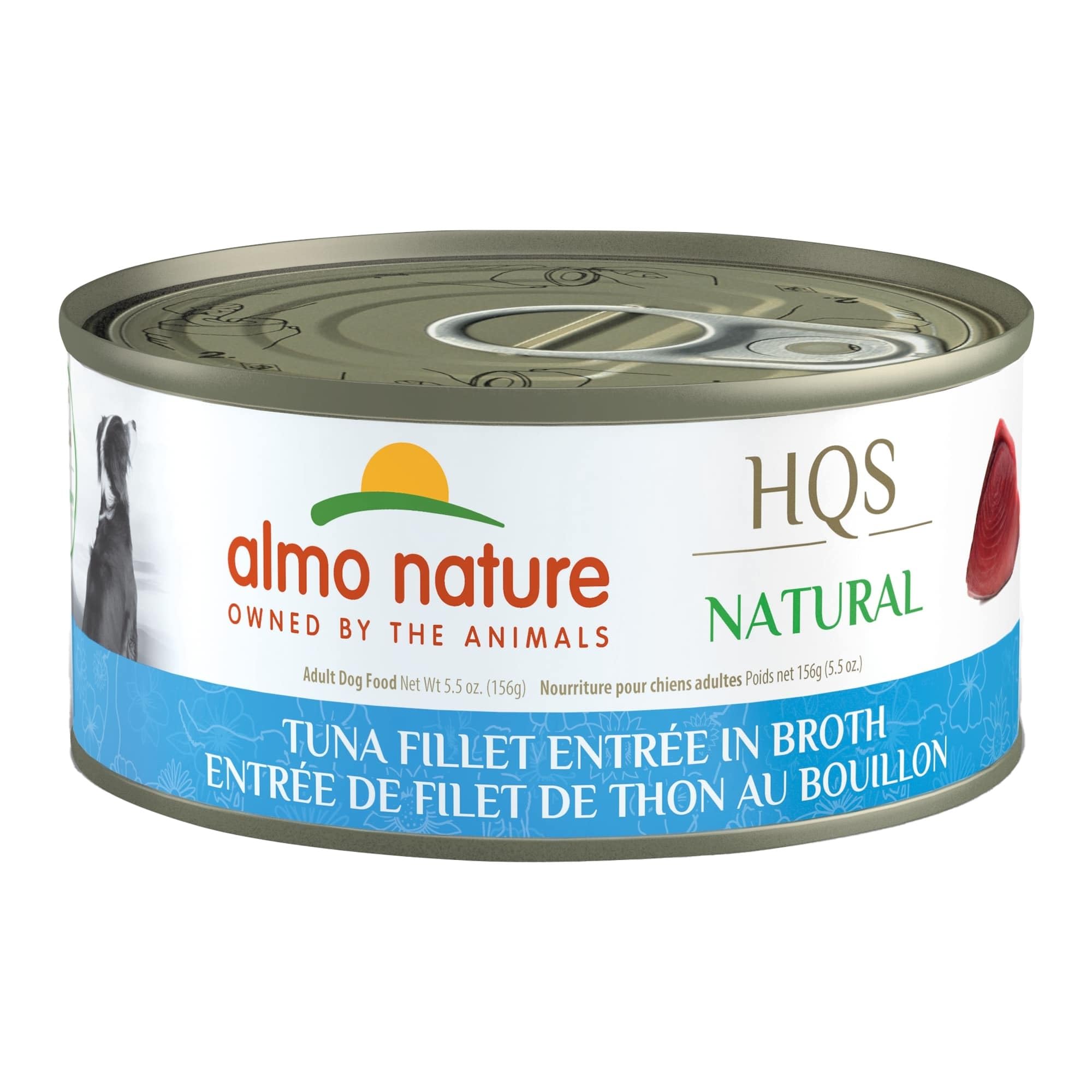 Almo Nature HQS Natural Wet Dog Food Tuna Fillet Entree in broth 5.5 oz (Pack of 12)