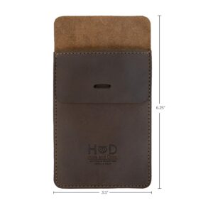 Hide & Drink, Rustic Pen Pocket Protector, Handmade from Full Grain Leather - Bourbon Brown