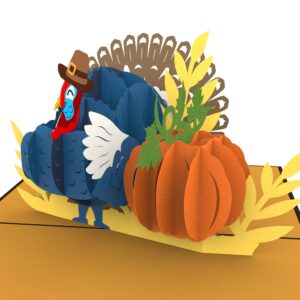 PopLife Autumn Turkey 3D Pop Up Card - Thanksgiving Greeting Card, Anniversary, Birthday Card, Thank You, Congratulations, Fall, Christmas Decoration - For Mom and Dad, for Wife and Husband, for