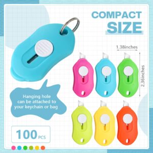 Lasnten 100 Pcs Mini Retractable Utility Knife Box Cutter Lightweight Colorful Cloud Shape Pocket Knife for Letter and Small Box Opening Suitable for Home Office Hobby Use Crafts, Random Color