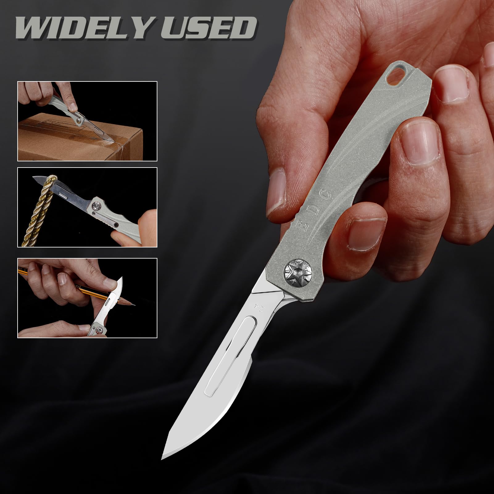 Coowolf Folding Scalpel Knife – Scalpel Pocket Knife with 20pcs #24 Replaceable Blades, for Crafting, Model Building, and Everyday Carry (EDC)