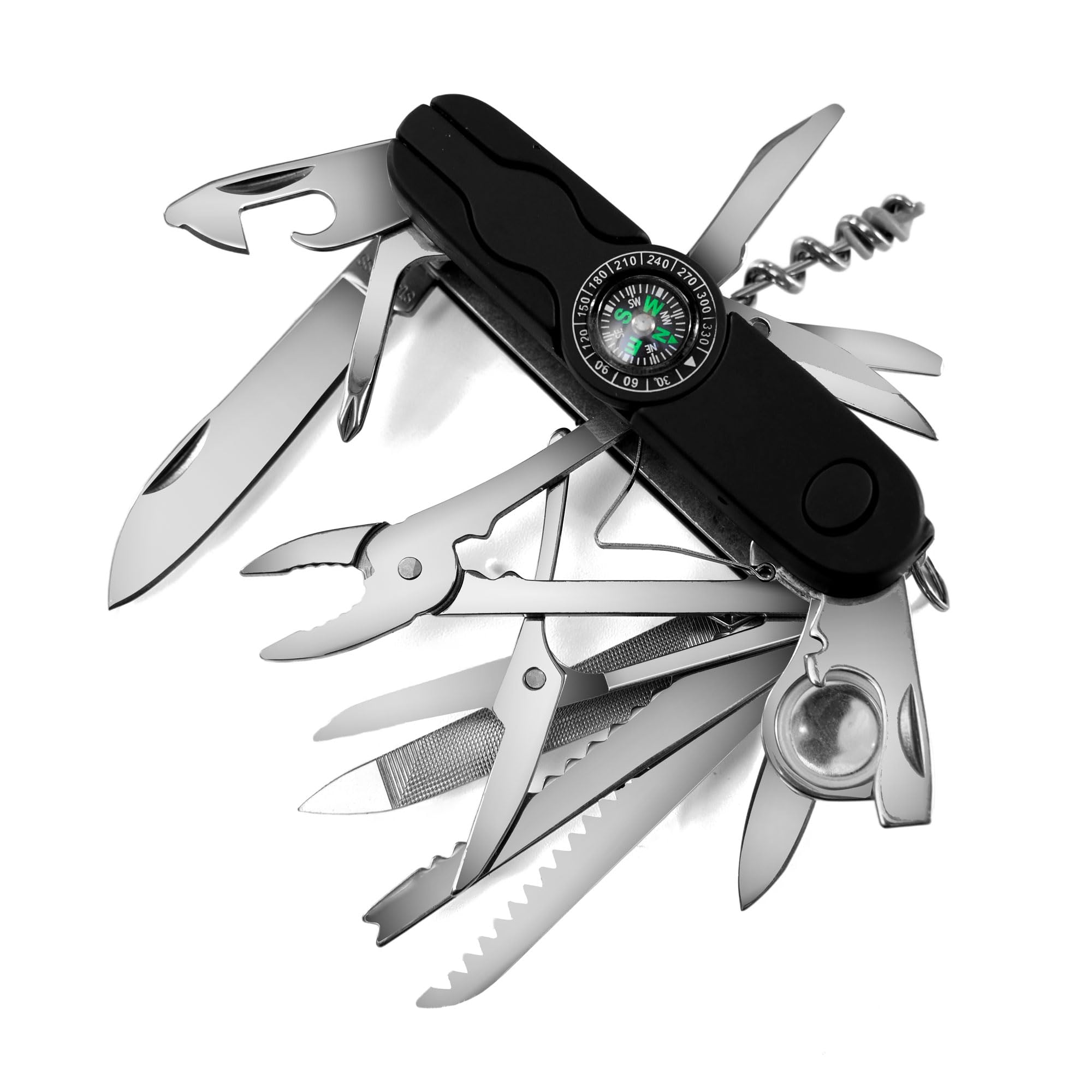 Swiss Eagle Premium Quality Ranger Multi-Tool Pocket Knife with Compass and 30 Tools All in Your Pocket