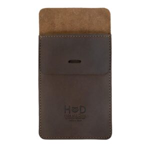 Hide & Drink, Rustic Pen Pocket Protector, Handmade from Full Grain Leather - Bourbon Brown