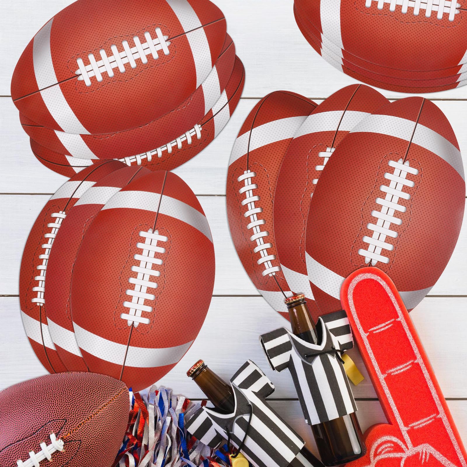 Waenerec 45PCS Football Cutout Paper Football Cutouts Bulletin Board Sign Banners Classroom Football Game Stickers for Kids Boy Sports Birthday Theme Party Supplies Football Party Decorations