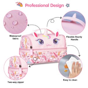 NOHOO Kids Lunch Bag, Insulated lunch bag Cooler Reusable Bilayer Lunch box tote for Women, Girls, Men, Boys, Schools, Offices, Work, Travel, Picnic,Party(Unicorn)