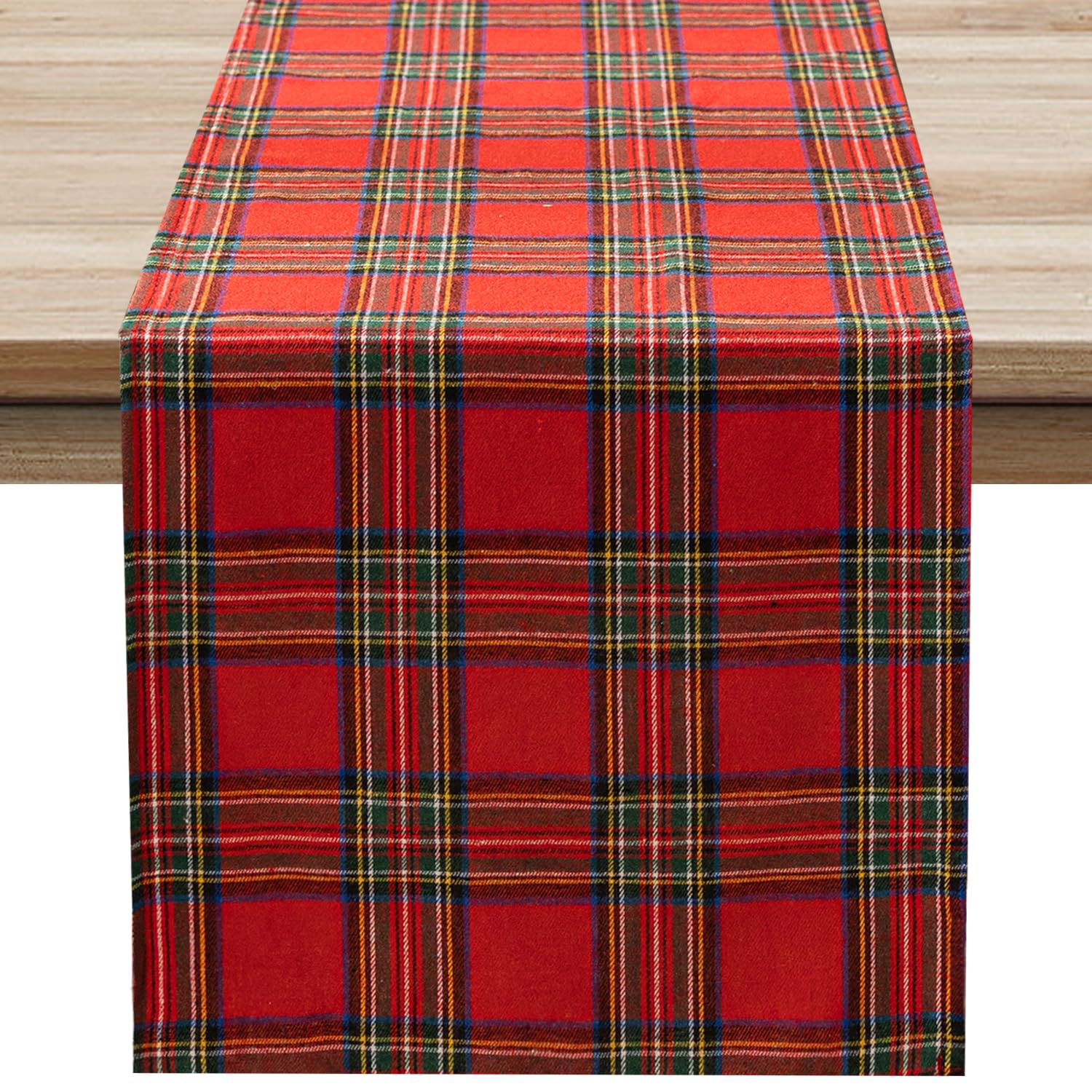 Softalker Christmas Checkered Tartan Table Runner - Red Buffalo Plaid Xmas Stain Resistant Washable Table Decoration for Dining/Parties/Holiday Decor, 13 x 70 Inch