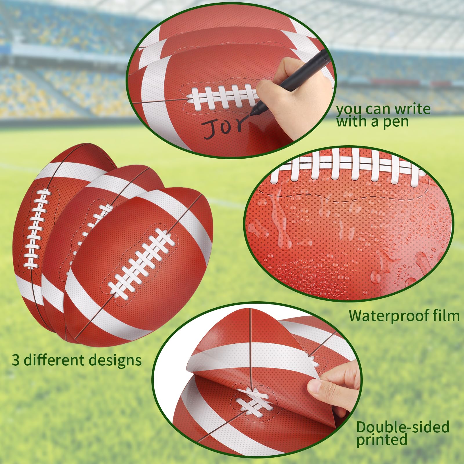 Waenerec 45PCS Football Cutout Paper Football Cutouts Bulletin Board Sign Banners Classroom Football Game Stickers for Kids Boy Sports Birthday Theme Party Supplies Football Party Decorations