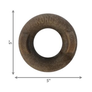 KONG Bamboo Rockerz Chewing Reward for Dental Health in Dogs (Medium, Ring) Brown