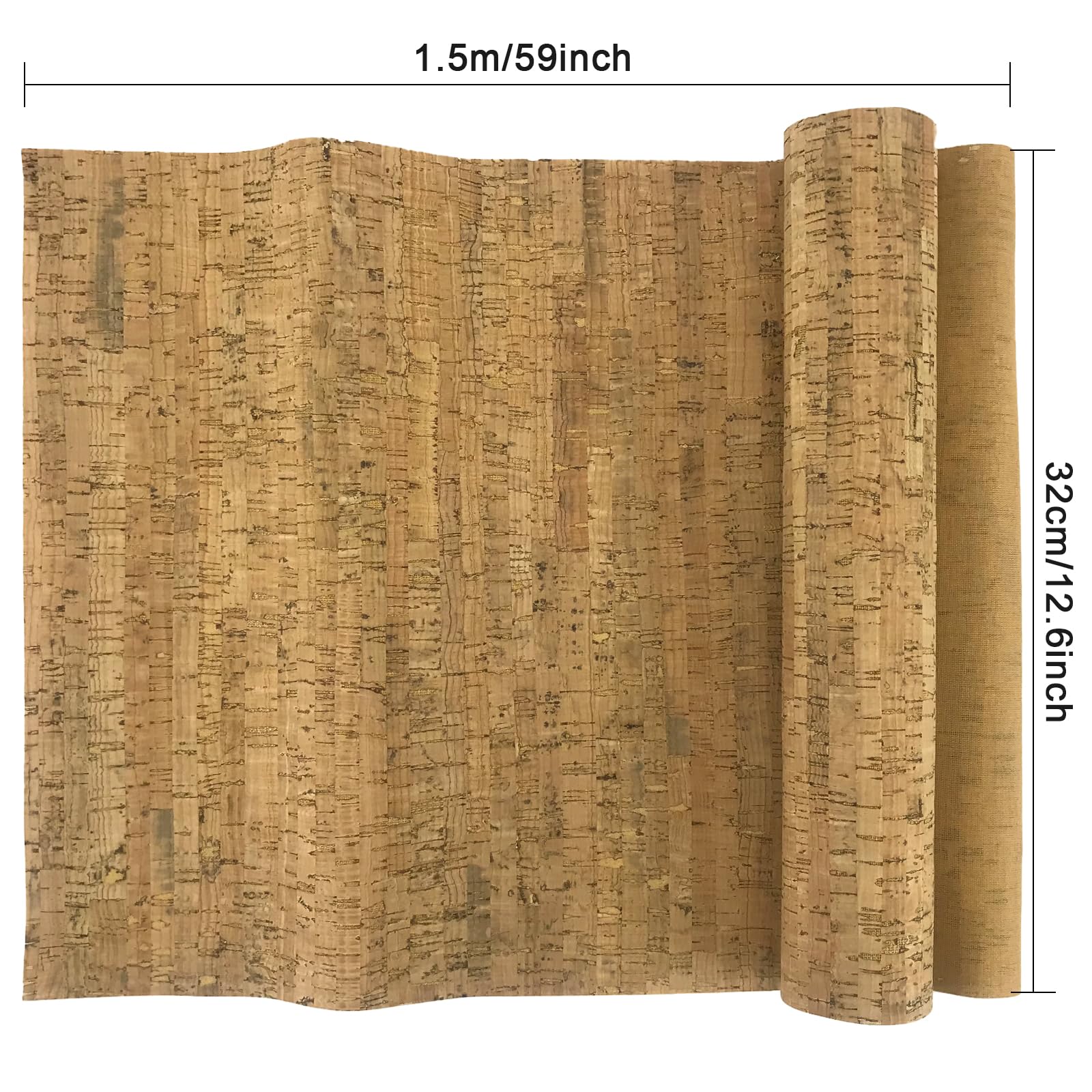 Misscrafts Cork Textured Faux Leather Sheets PU Fabric by The Yard 12.5 x 59 Inches Embellished Craft Fabric for Ornament Sewing DIY Crafts (Light Brown)