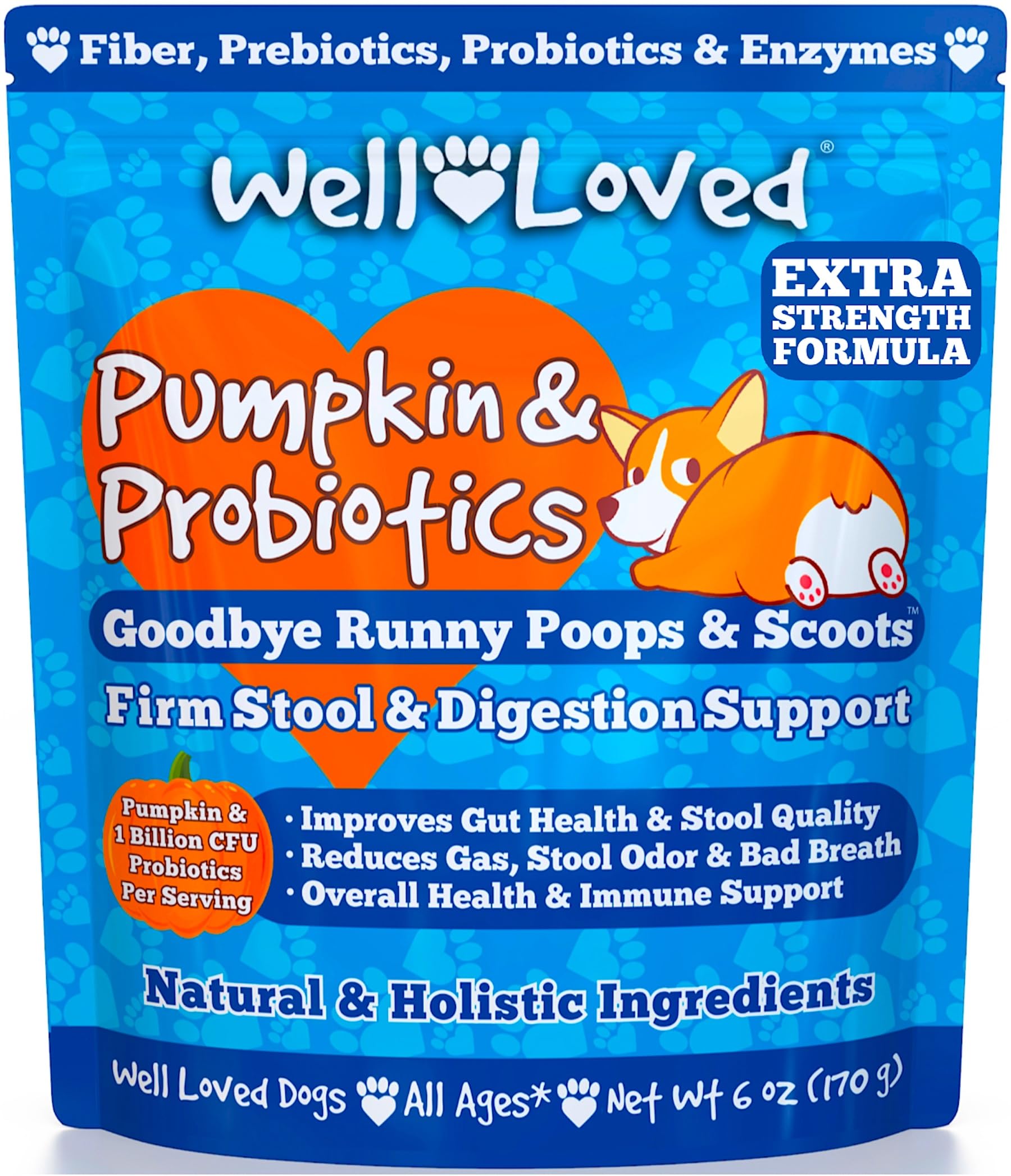 Well Loved Pumpkin & Probiotics Plus Probiotic Chews Bundle, Dog Probiotics and Digestive Enzymes, Dog Digstive Support