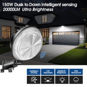 StarMoitic LED Barn Light, 150W 20000LM Dusk to Dawn Outdoor Lighting, Yard Light IP66 Waterproof, 150° Angle Adjustable Bright Outdoor Street Light for Garden, Garages, Attics, Patios, and Barns