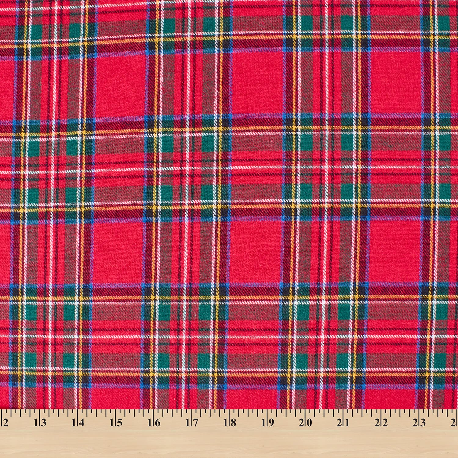 Red Plaid Cotton Flannel Fabric - 100% Cotton 57/58" Sold by The Yard