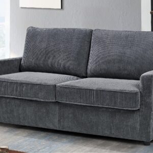 US Pride Furniture 70-Inch Convertible Sleeper Sofa with Memory Foam Mattress, 3-Seater Full Size Bed Couch for Living Rooms, Designed with Corduroy Fabric, Grey