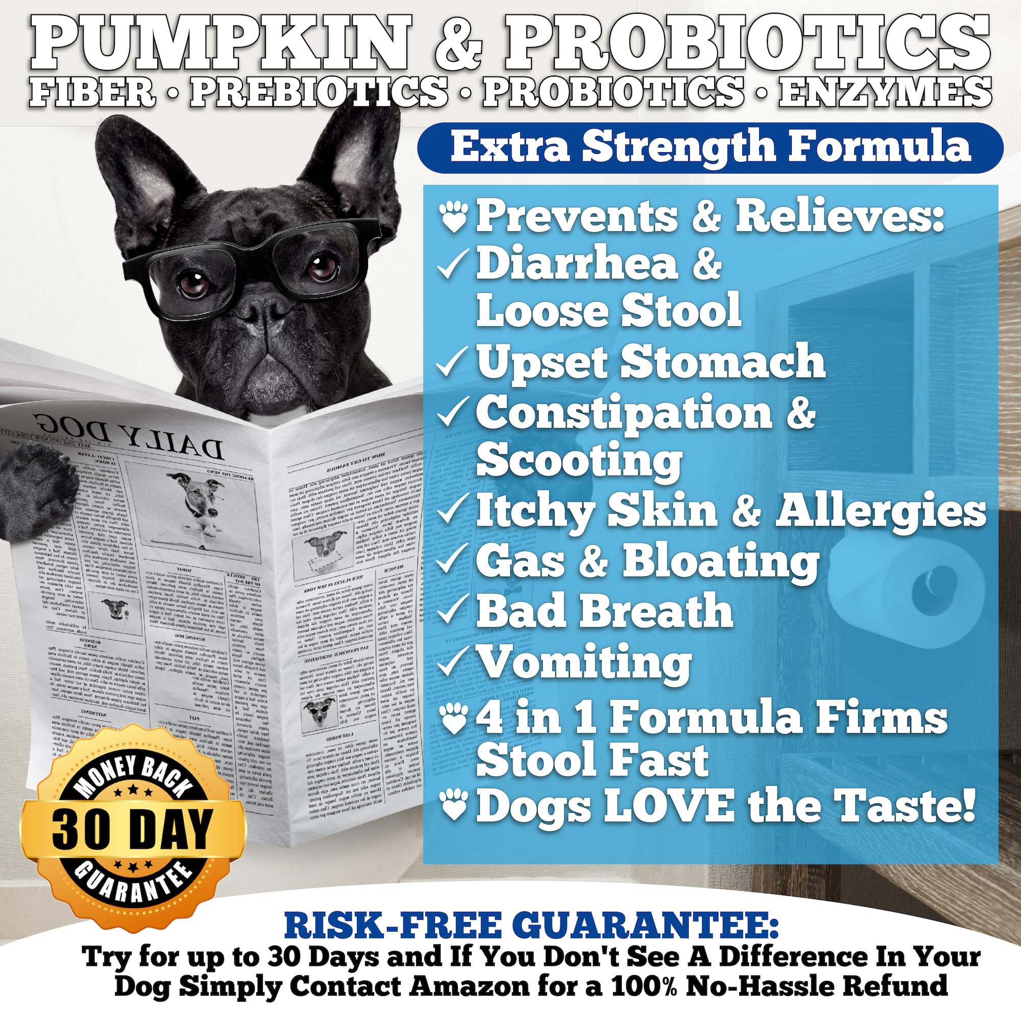 Well Loved Pumpkin & Probiotics Plus Probiotic Chews Bundle, Dog Probiotics and Digestive Enzymes, Dog Digstive Support