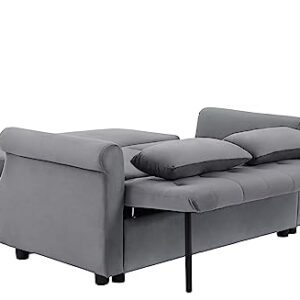 ERYE 3-in-1 Tufted Futon Loveseat Sofa Convertible Sleeper Couch Bed