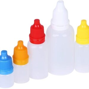 TOPWEL 24PCS 30ml/1oz Empty Plastic Squeezable Dropper Bottles Portable Eye Liquid Dropper Bottles Eye Dropper Containers Essential Oil Bottle with Screw Cap and Plug for Eyelid Liquid