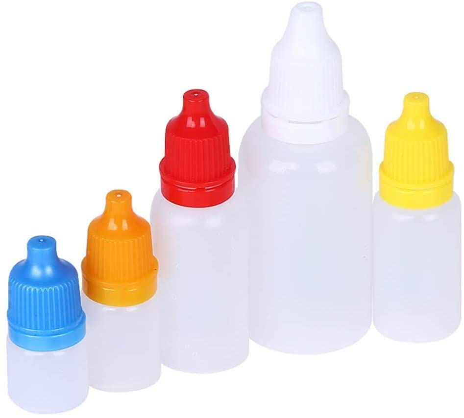 TOPWEL 24PCS 30ml/1oz Empty Plastic Squeezable Dropper Bottles Portable Eye Liquid Dropper Bottles Eye Dropper Containers Essential Oil Bottle with Screw Cap and Plug for Eyelid Liquid