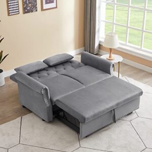 erye 3-in-1 tufted futon loveseat sofa convertible sleeper couch bed