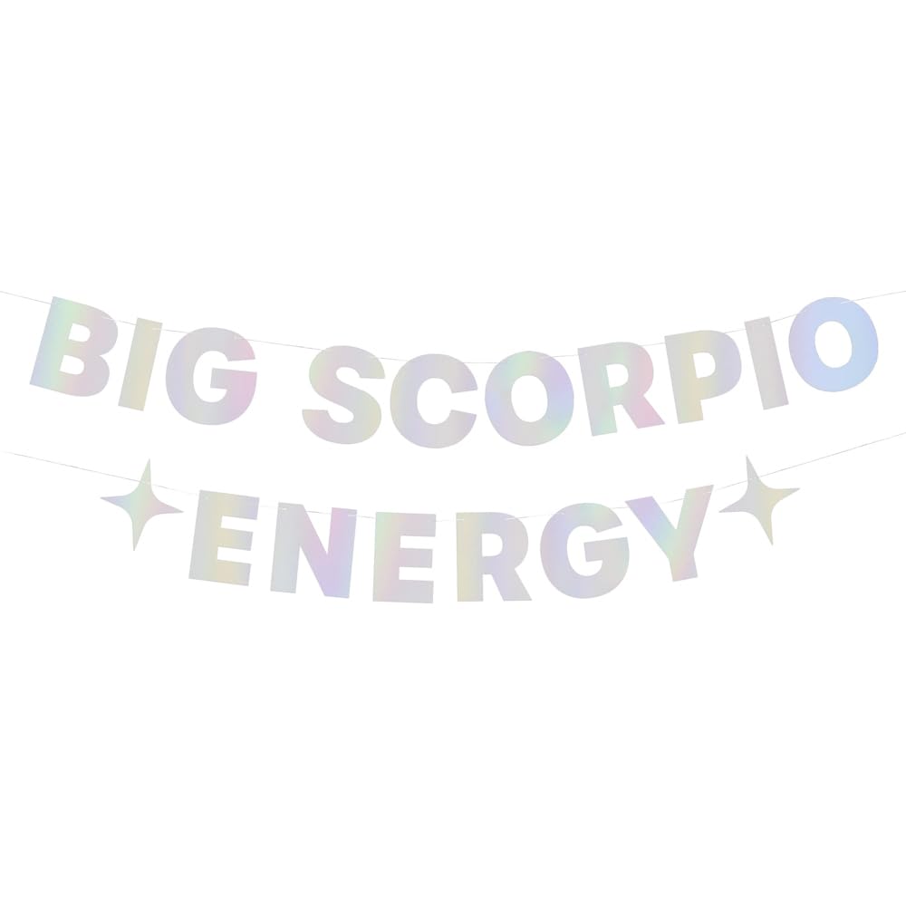 xo, Fetti Big Scorpio Energy Birthday Party Iridescent Foil Banner - 5 Ft. | Zodiac Scorpio, Horoscope, Astrology Bday Party Decorations Gift