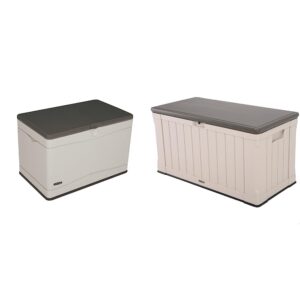 lifetime deck storage boxes and bench combo (80 gallon + 116 gallon)