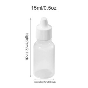 TOPWEL 24PCS 30ml/1oz Empty Plastic Squeezable Dropper Bottles Portable Eye Liquid Dropper Bottles Eye Dropper Containers Essential Oil Bottle with Screw Cap and Plug for Eyelid Liquid