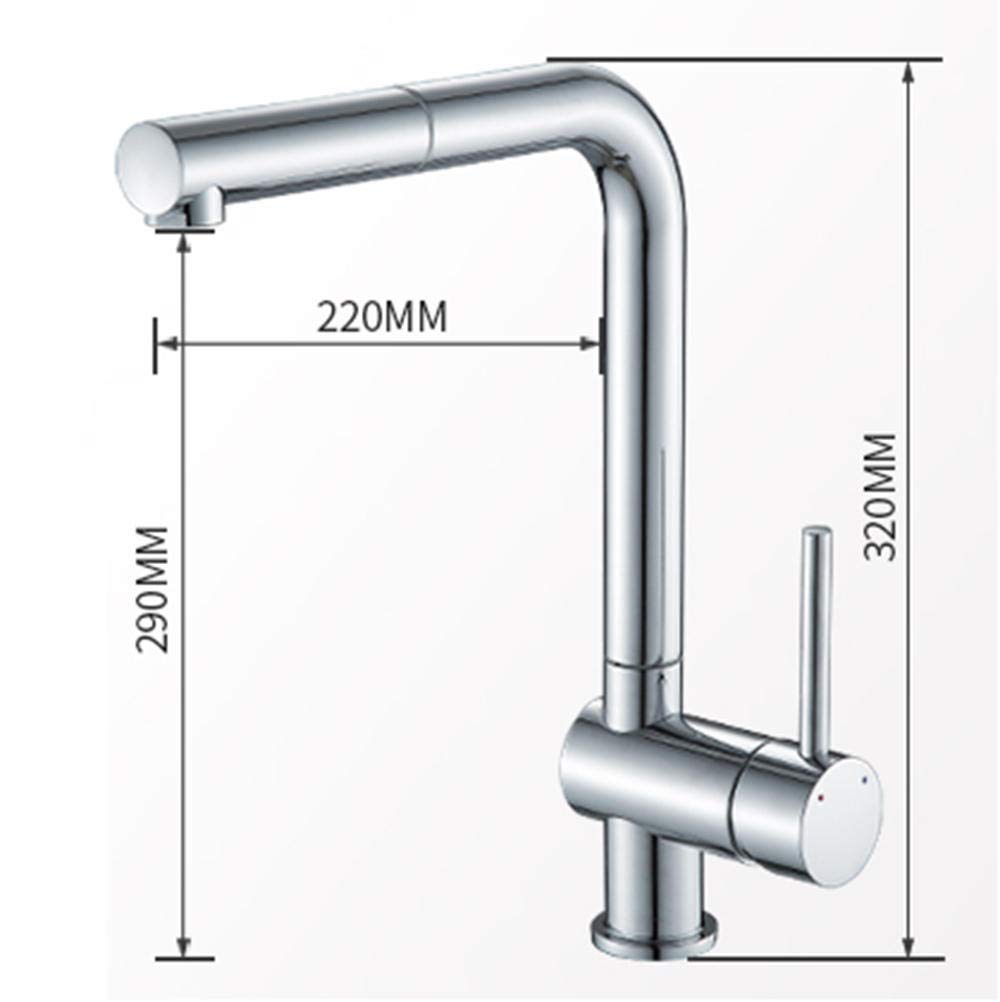 Kitchen faucets with Pull Down Sprayer, 2, Telescopic Universal Rotary hot and Cold, Kitchen Sink, All Copper, Faucet