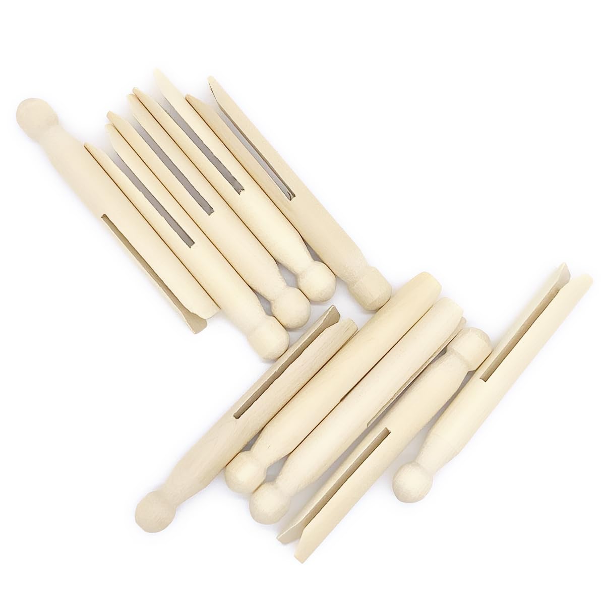 Hanobo 25 Pack Round Wooden Traditional Clothespins for Crafts and Laundry, 4.3 Inches Long