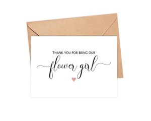 greenstar gifts thank you for being our flower girl card - flower girl thank you card - bridal party wedding card - flower girl appreciation card - funny wedding party card