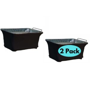 2 pack chafer wind guard | decorative chafing dish wind guard | flame retardant spandex chafer stand cover for indoor & outdoor buffet, catering, party, weddings, events | washable reusable | black