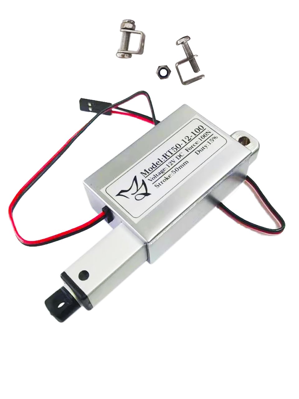 ActoCat Micro Linear Actuator 2" Stroke Mini Size - 22Lbs Force - 12V DC Power with Mounting Brackets, for Window Opener, Robotics, Home Automation