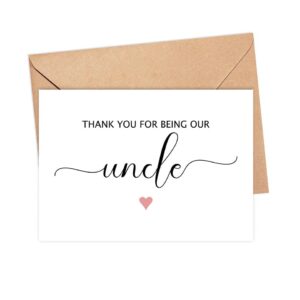 GreenStar Gifts Thank You For Being Our Uncle Card - Uncle Thank You Card - Bridal Party Wedding Card - Uncle Appreciation Card - Funny Wedding Party Card