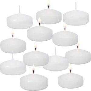 lyobath 12 pack 2 inch floating candles for centerpieces,white small floating candles for cylinder vases, centerpieces at wedding, party, pool, holiday