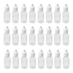 topwel 24pcs 30ml/1oz empty plastic squeezable dropper bottles portable eye liquid dropper bottles eye dropper containers essential oil bottle with screw cap and plug for eyelid liquid