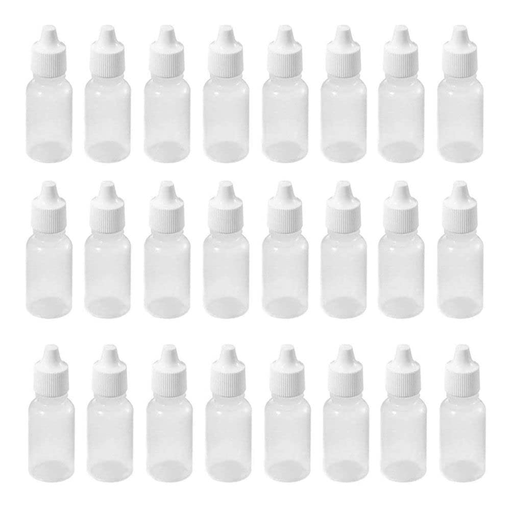 TOPWEL 24PCS 30ml/1oz Empty Plastic Squeezable Dropper Bottles Portable Eye Liquid Dropper Bottles Eye Dropper Containers Essential Oil Bottle with Screw Cap and Plug for Eyelid Liquid