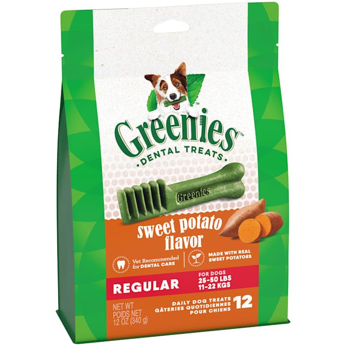 Greenies Natural Sweet Potato Flavor Dental Dog Treats 12 oz. Count of 12 Regular