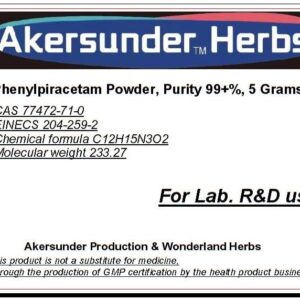 Akersunder Phenylpiracetam Powder, Purity 99.9+%, 5 Grams. Include 100mg Scoop