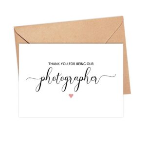 GreenStar Gifts Thank You For Being Our Photographer Card - Photographer Thank You Card - Bridal Party Wedding Card - Photographer Appreciation Card - Funny Wedding Party Card