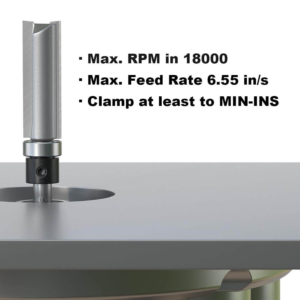 FivePears Pattern Flush Trim Router Bit 1/2 Inch Cutting Diameter, 1-1/2 Inch Cutting Length, 1/4 Inch Shank, Top Bearing Flush Straight Cut Trim Router Bit for Woodworking