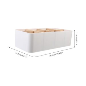 STOBAZA Small Wood Box 8 Compartment Storage Boxes 10.45X5.03X3.10 Inches, Detachable Wooden Storage Box Desktop Organizer Boxes, Makeup Storage Box for Home Bedroom Office Desk Organizer