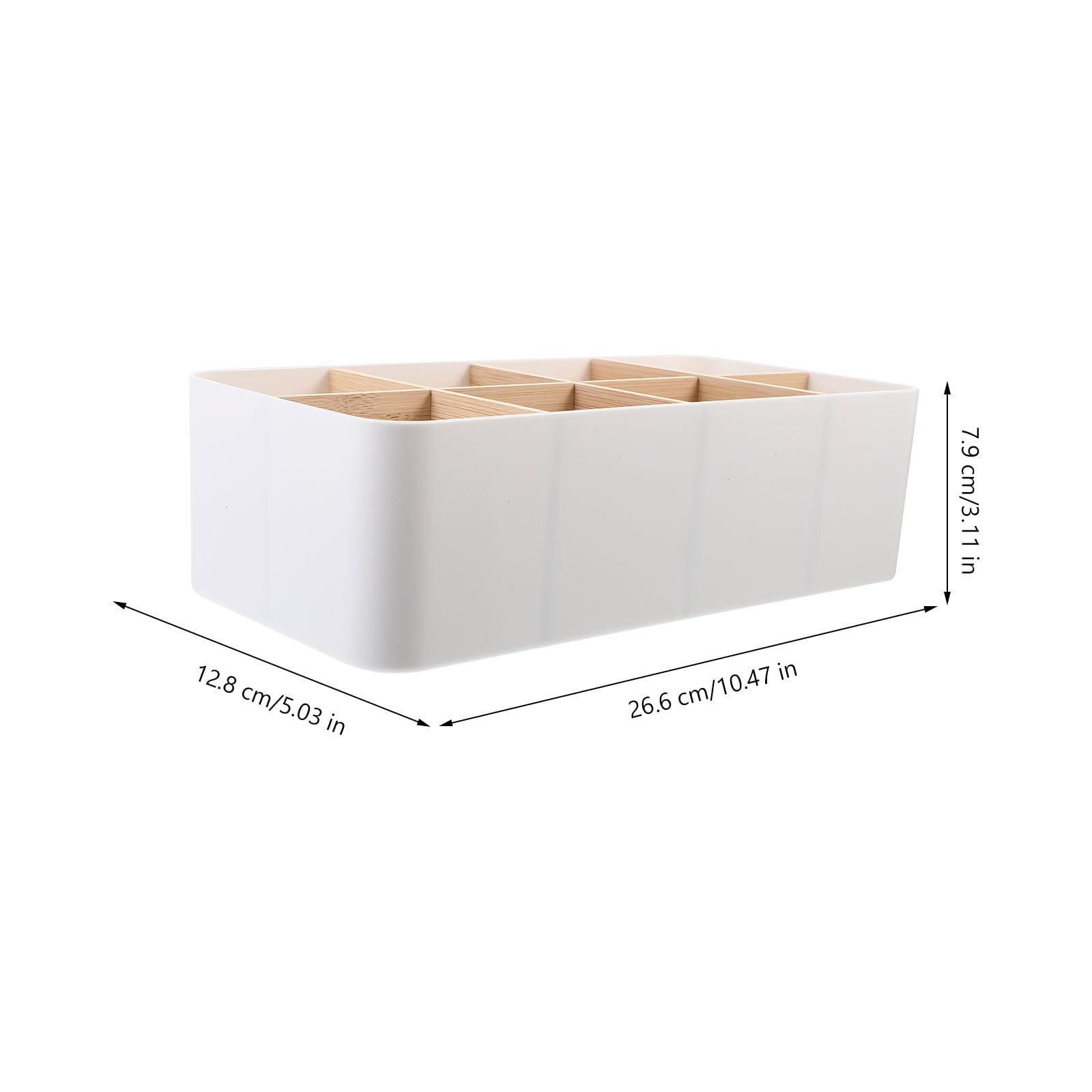 STOBAZA Small Wood Box 8 Compartment Storage Boxes 10.45X5.03X3.10 Inches, Detachable Wooden Storage Box Desktop Organizer Boxes, Makeup Storage Box for Home Bedroom Office Desk Organizer