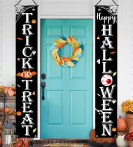 halloween decorations indoor outdoor trick or treat happy halloween banner porch welcome sign decor for home door wall party