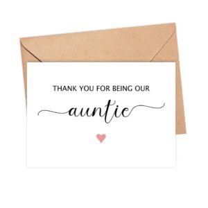 GreenStar Gifts Thank You For Being Our Auntie Card - Auntie Thank You Card - Bridal Party Wedding Card - Auntie Appreciation Card - Funny Wedding Party Card