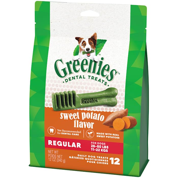 Greenies Natural Sweet Potato Flavor Dental Dog Treats 12 oz. Count of 12 Regular