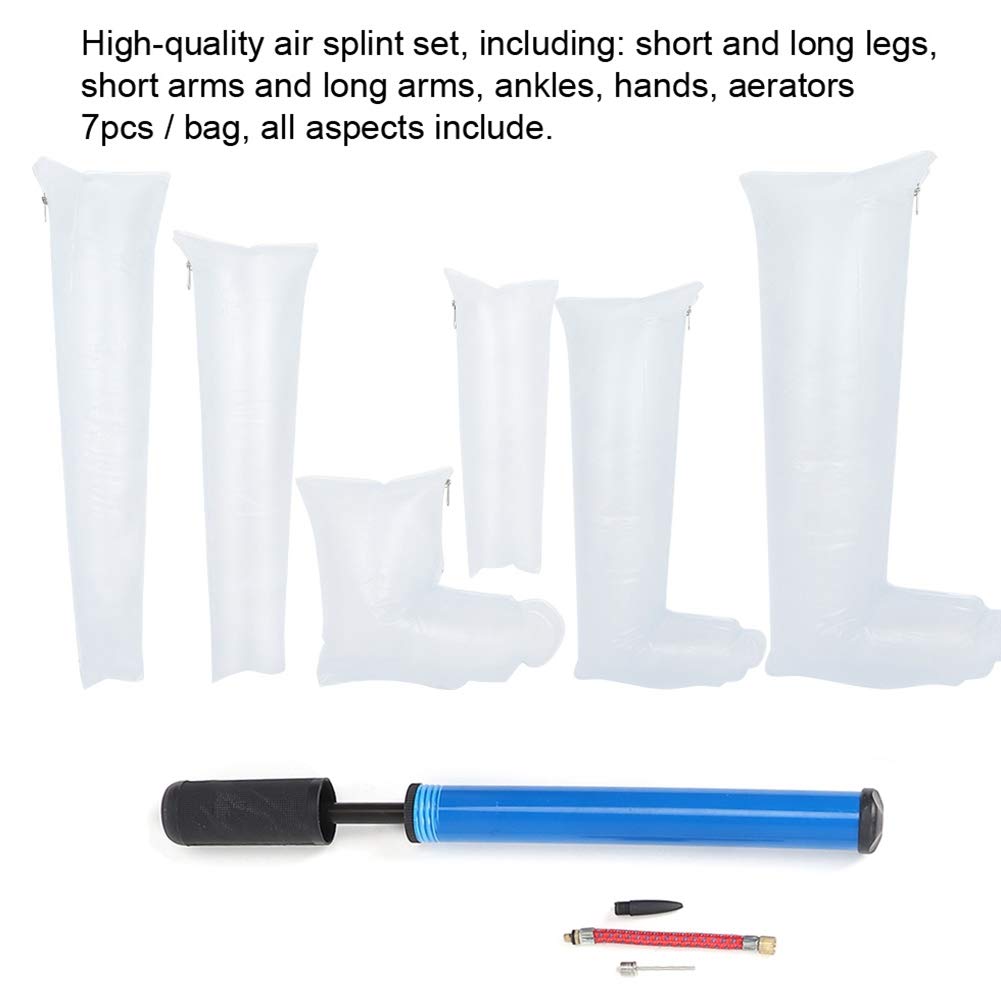 Leg Air Splint, First Aid Air Splint Kits, Inflatable Plastic Splint with Hand Wrist Elbow Arm Foot Ankle for Home Outdoor Emergency Use, Set of 7