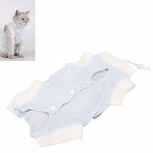 Airshi Cat Postoperative Suit, Breathable Prevent Licking Sweat Absorbent Cat Recovery Suit Button Design for Dogs (S)