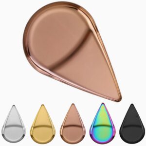 stainless steel spoon rest for stove top, cute spoon rest for kitchen counter, cooking spoon holder for kitchen counter, utensil rest for spoon spatula ladle or tong, 1 pcs (raindrop, rose gold)