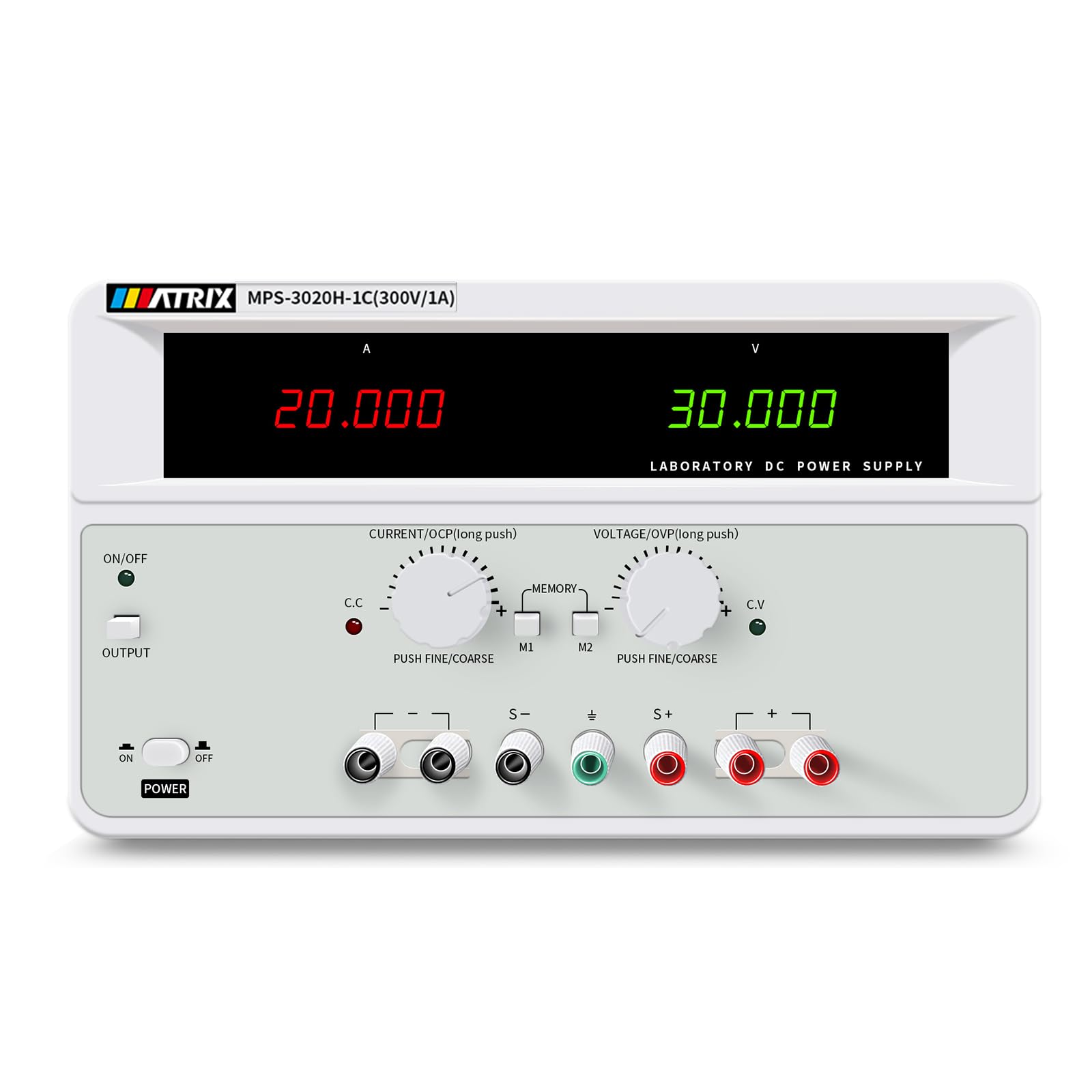 DC Power Supply Variable 30V 20A, Single Channel Linear Bench DC Power Supply High Precision with Voltage Compensation, Adjustable Power Supply with 3 Interface USB/RS232/RS485(MPS-3020H-1C)