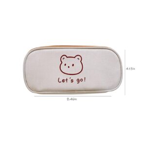 Kawaii Pencil Case Cute Pencil Case Aesthetic Cute Pencil Pouch Cute Stationary Kawaii School Supplies for Teen Girls (Off White-C)…