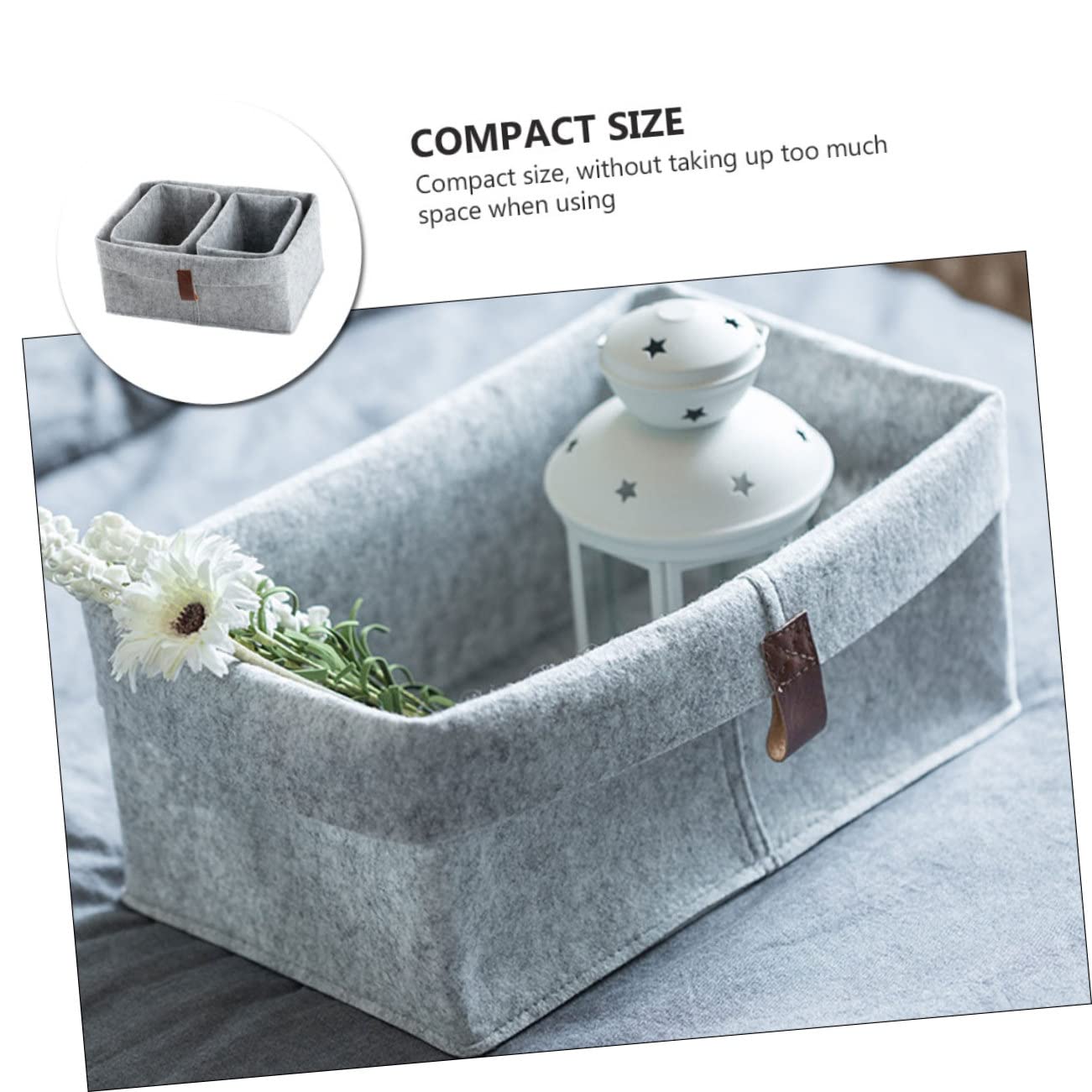 Cabilock 3pcs Felt Storage Basket Ornament Storage Boxes Square Storage Bins Collapsible Basket Desktop Storage Basket Small Storage Basket Felt Cube Box Practical Organizer Felt Basket